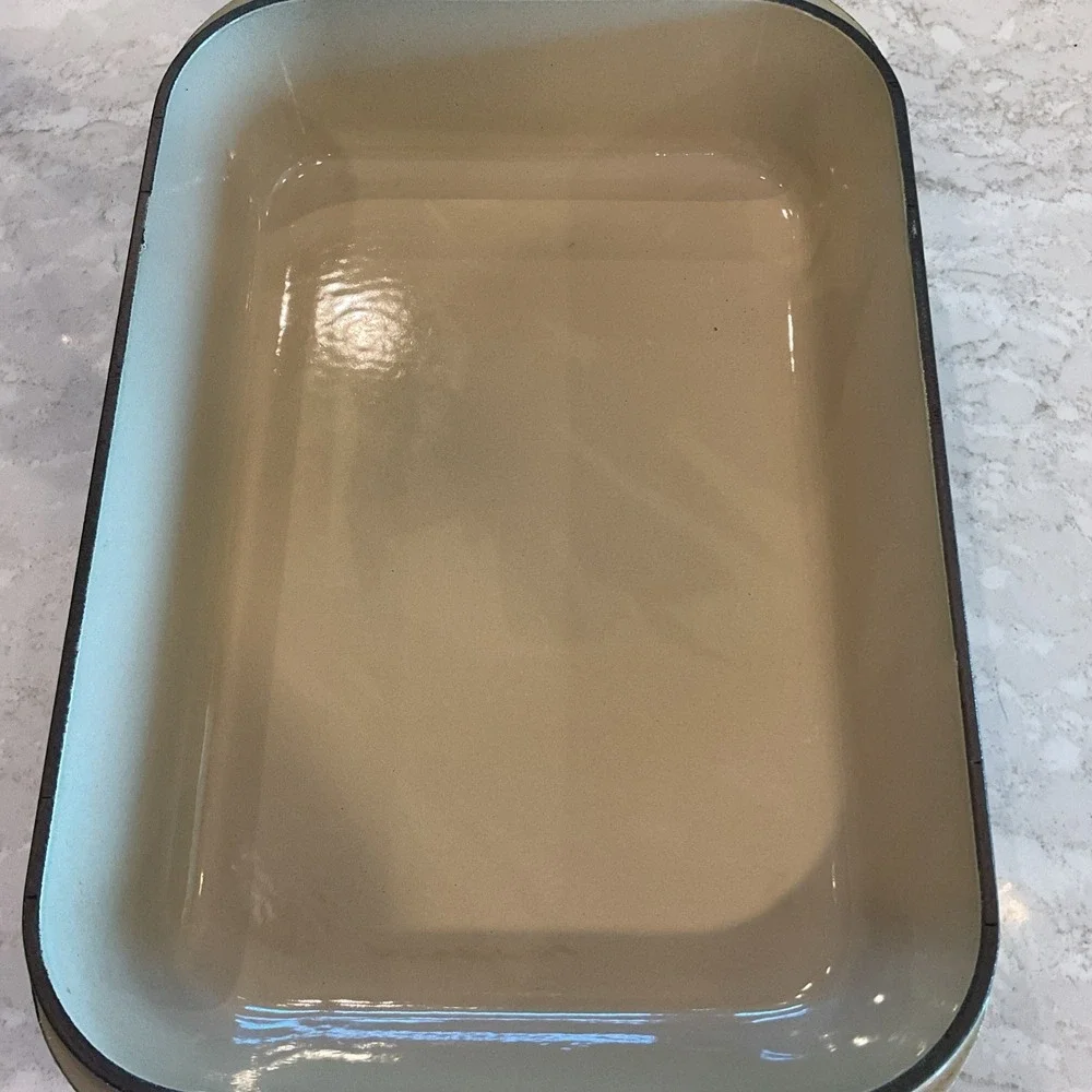Le Creuset #40 Lasagna Baking Pan Enameled Cast Forest Gradient Green France
